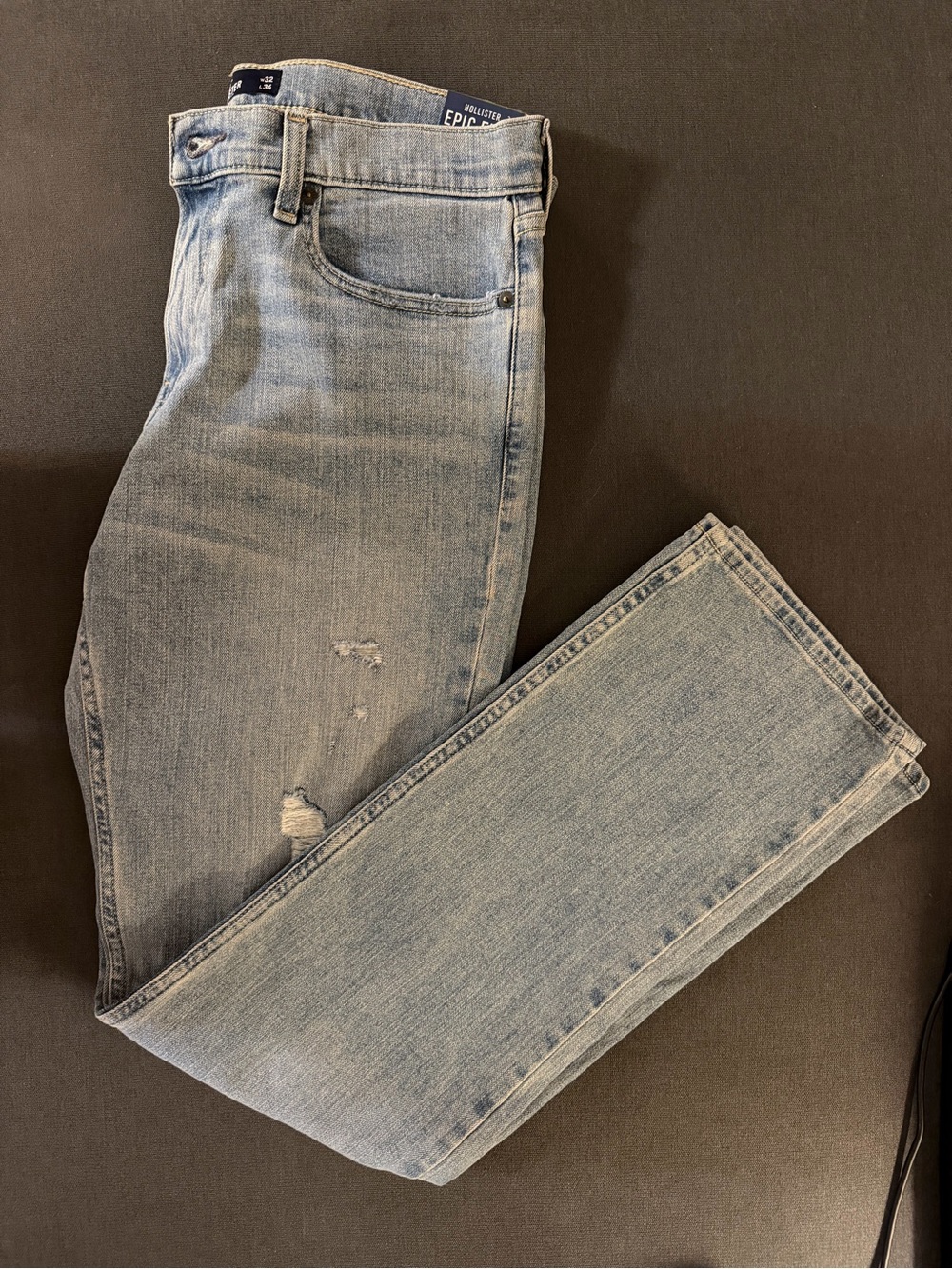 Hollister Epic Threads 32x34 Light Blue Straight Jeans